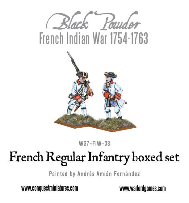 Black Powder | FIW French Regular Infantry | 28mm Metal Unit | Warlord | Miniature Kingdoms