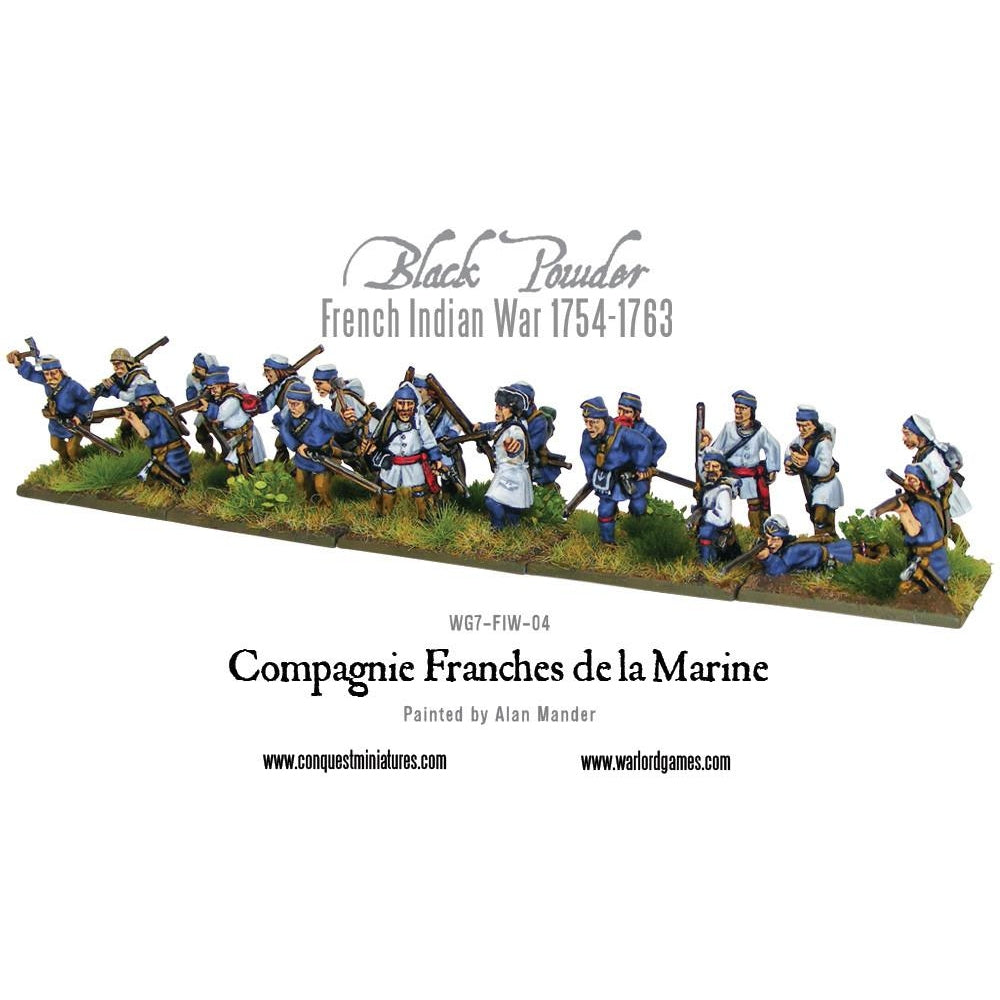 Black Powder | FIW Compagnie Franches de la Marine | 28mm Metal Unit | Warlord | Miniature Kingdoms